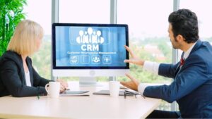 Detailed CRM software overview on screen